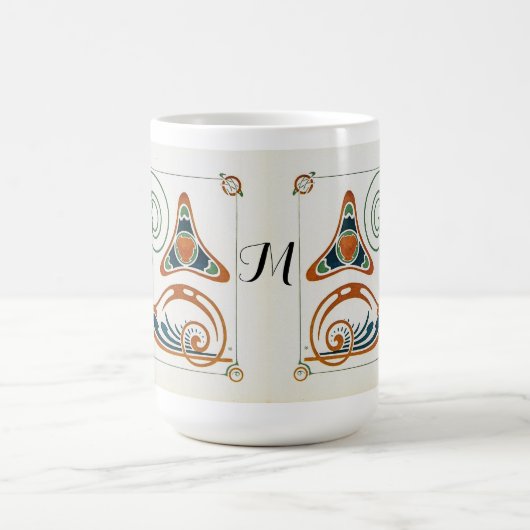  Art Nouveau Monogram schilderij van Mucha Magische Mok (Midden)