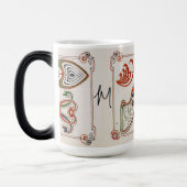  Art Nouveau Monogram schilderij van Mucha Magische Mok (Links)