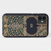 Art Nouveau-monogram uit de oude doos Case-Mate iPhone Case (Achterkant (horizontaal))