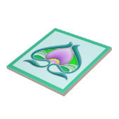 Art Nouveau - mooie bloem Tegeltje (Zijkant)