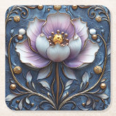 Art Nouveau Mooie Roze Waterlelie Kartonnen Onderzetters (Voorkant)