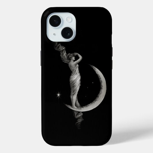  Art Nouveau Moon Meisje Case-Mate iPhone Case (Achterkant)