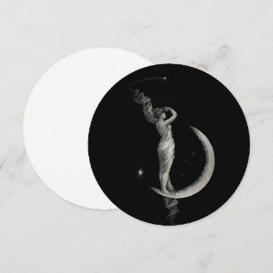  Art Nouveau Moon Meisje Kaart