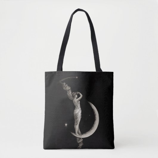  Art Nouveau Moon Meisje Tote Bag (Voorkant)