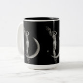 Art Nouveau Moon Meisje Tweekleurige Koffiemok (Voorkant links)