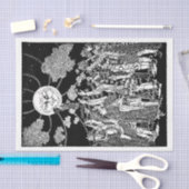 Art Nouveau Moon Mensen die ontkoppeling tekenen Tissuepapier (Craft)