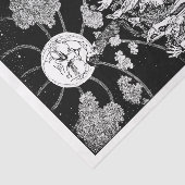 Art Nouveau Moon Mensen die ontkoppeling tekenen Tissuepapier (Detail)