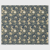 Art Nouveau Moonlit New Year Pattern Cadeaupapier (Vlak)