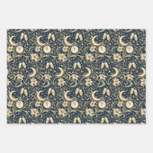 Art Nouveau Moonlit New Year Pattern Inpakpapier Vel (Voorkant 3)
