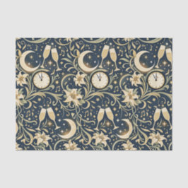 Art Nouveau Moonlit New Year Pattern Tissuepapier