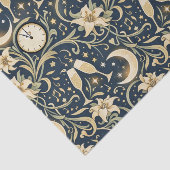 Art Nouveau Moonlit New Year Pattern Tissuepapier (Detail)