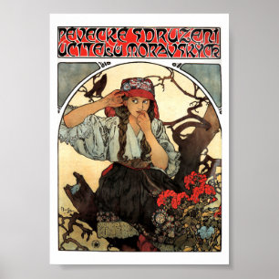  Art Nouveau Moravische Leraren Koor Mucha Poster
