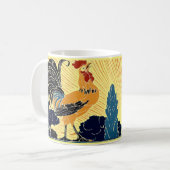 Art Nouveau Morning Sun Rooster Coffee Mok (Voorkant links)