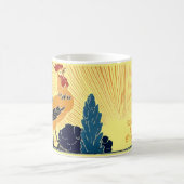 Art Nouveau Morning Sun Rooster Coffee Mok (Center)