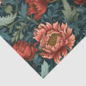 Art nouveau Morris dieprode roze pastel groene sal Tissuepapier (Detail)