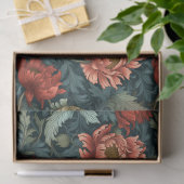 Art nouveau Morris dieprode roze pastel groene sal Tissuepapier (Geschenk)