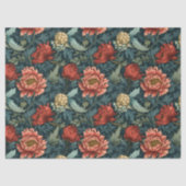 Art nouveau Morris dieprode roze pastel groene sal Tissuepapier (Voorkant)