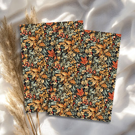 Art nouveau Morris herfst herfstbladeren pastelgro Tissuepapier