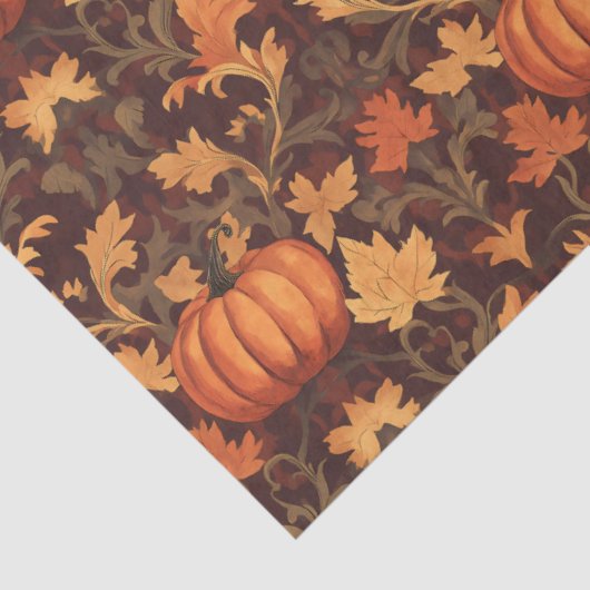 Art nouveau Morris herfstbladeren pompoenen Tissuepapier (Detail)