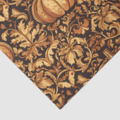 Art nouveau Morris herfstgoudbruine pompoenen Tissuepapier (Detail)