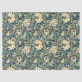Art nouveau Morris ivoor beige bloemen salie paste Tissuepapier (Voorkant)