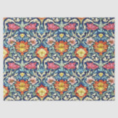 Art nouveau Morris kleurrijke levendige bloemen Tissuepapier (Voorkant)