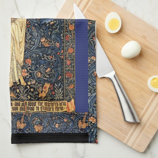 Art Nouveau Morris Lady Bird Flower Towel Theedoek (Quarter Fold)