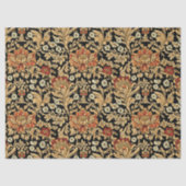 Art nouveau Morris lux rood goud zwarte bloemen Tissuepapier (Voorkant)