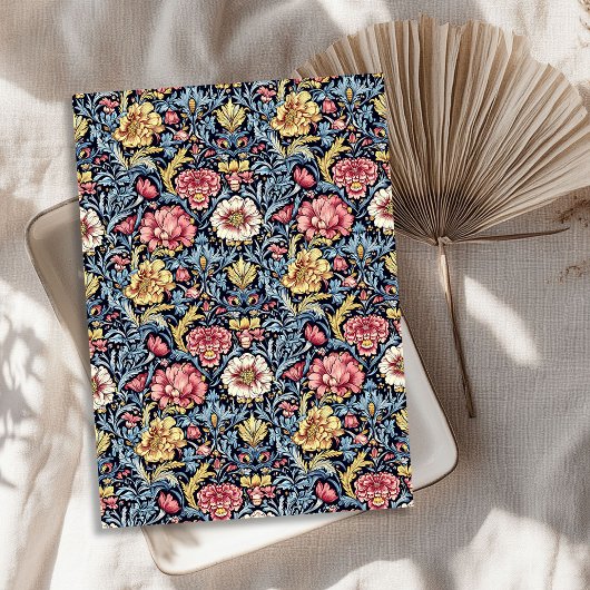 Art nouveau Morris magenta geel pastelblauw chic Tissuepapier