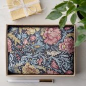 Art nouveau Morris magenta geel pastelblauw chic Tissuepapier (Geschenk)