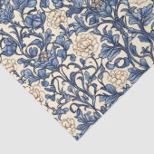 Art nouveau Morris marineblauw en ivoren pastel Tissuepapier (Detail)