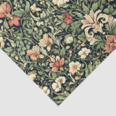 Art nouveau Morris pastel groene perzik blush bloe Tissuepapier (Detail)