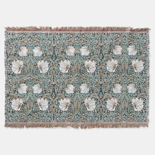 Art Nouveau Morris Pimpernel Floral Throw Blanket Deken (Voorkant)
