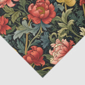 Art nouveau Morris rood geel bloemen salie blauw Tissuepapier (Detail)