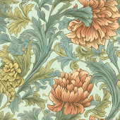 Art nouveau Morris stijl terracotta pastel groen Fleece Deken