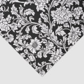 Art nouveau Morris zwart-witte bloemen weefsel Tissuepapier (Detail)