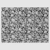 Art nouveau Morris zwart-witte bloemen weefsel Tissuepapier (Voorkant)