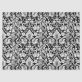 Art nouveau Morris zwarte en witte bloemenrijst Tissuepapier (Voorkant)