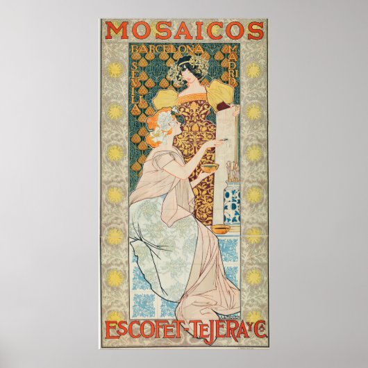  Art Nouveau Mosaicos Escofet-Tejera y CA Poster (Voorkant)
