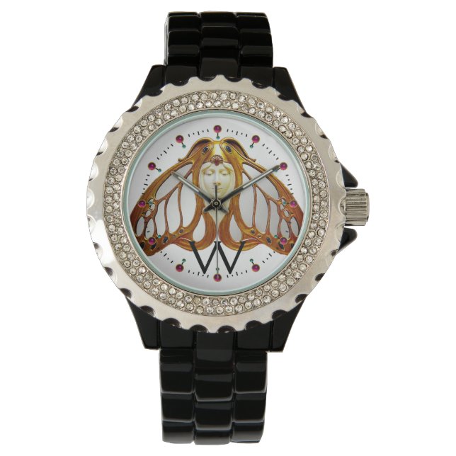 ART NOUVEAU MOT VROUW MONOGRAM HORLOGE (Voorkant)