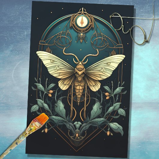 Art Nouveau Moth 1 Decoupage papier