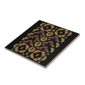 Art Nouveau Moth & Orchid art deco zwart Tegeltje (Zijkant)