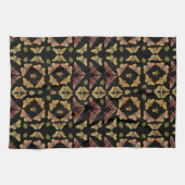 Art Nouveau Moth & Orchid art deco zwart Theedoek (Horizontaal)