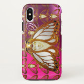 ART NOUVEAU MOTH WOMAN GEM MONOGRAM PINK PAARS Case-Mate iPhone CASE (Achterkant)