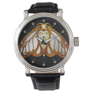 ART NOUVEAU MOTH WOMAN HORLOGE