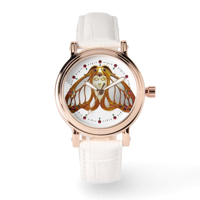 ART NOUVEAU MOTH WOMAN HORLOGE (Voorkant)