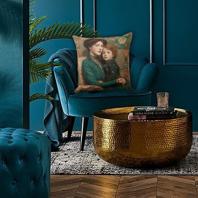 Art Nouveau Mother & Child Kussen (Creator heeft geüpload)