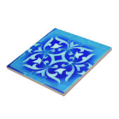 art-nouveau motieven in blues tegeltje (Zijkant)