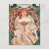  Art Nouveau Mucha-afdrukken Briefkaart (Voorkant)