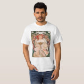  Art Nouveau Mucha-afdrukken T-shirt (Voorkant volledig)